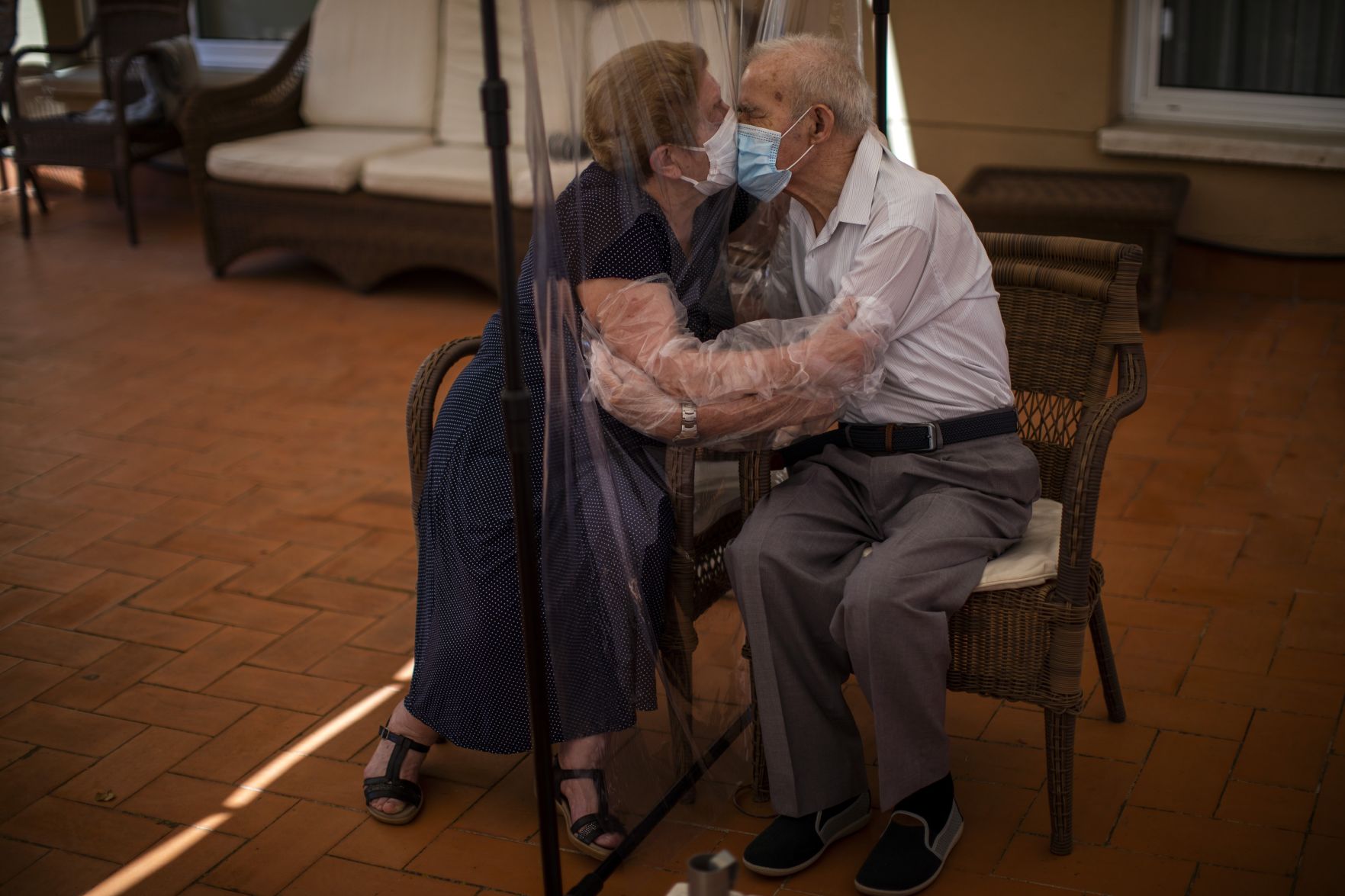 Sharing a kiss